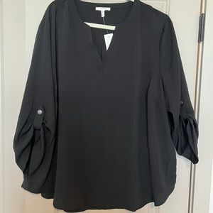 Black V-neck Blouse